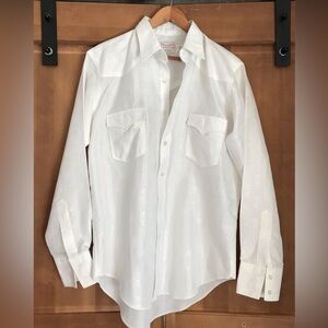 Vintage Wrangler Western Button Down Long Tails Dress Shirt Size 16-34